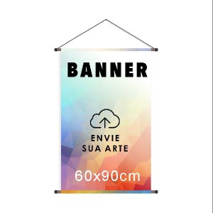 BANNER PROMOÇÃO LONA 440G 90X60 4X0 IMPRESSÃO ECOSOLVENTE MADEIRA E CORDA OU ILHÓS 